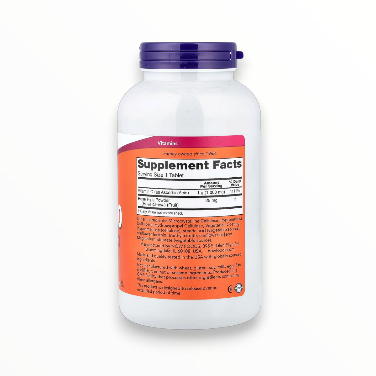 NOW Foods Vitamin C-1000 Sustained Release – Antioxidant & Immune Support with Rose Hips | 1000mg | 250 Tablets