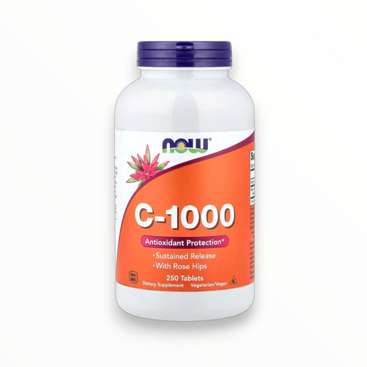 NOW Foods Vitamin C-1000 Sustained Release – Antioxidant & Immune Support with Rose Hips | 1000mg | 250 Tablets