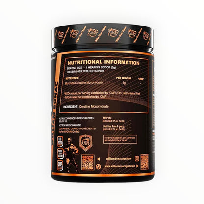 zWilliam Bonac Crea Legend Creatine Monohydrate – 100% Pure Micronized Creatine | Strength, Power & Muscle Performance Support