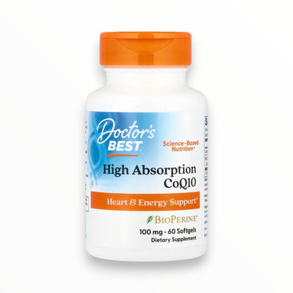 Doctor’s Best High Absorption CoQ10 100 mg with BioPerine – Heart, Energy & Antioxidant Support | 60 Softgels
