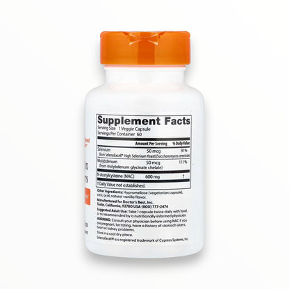 Doctor’s Best NAC Detox Regulators – N-Acetyl Cysteine Antioxidant, Cellular & Liver Support | 60 Veggie Caps
