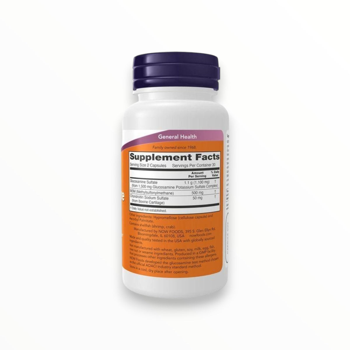 NOW Foods Glucosamine & MSM with Chondroitin – Joint Health Support | 60 Capsules