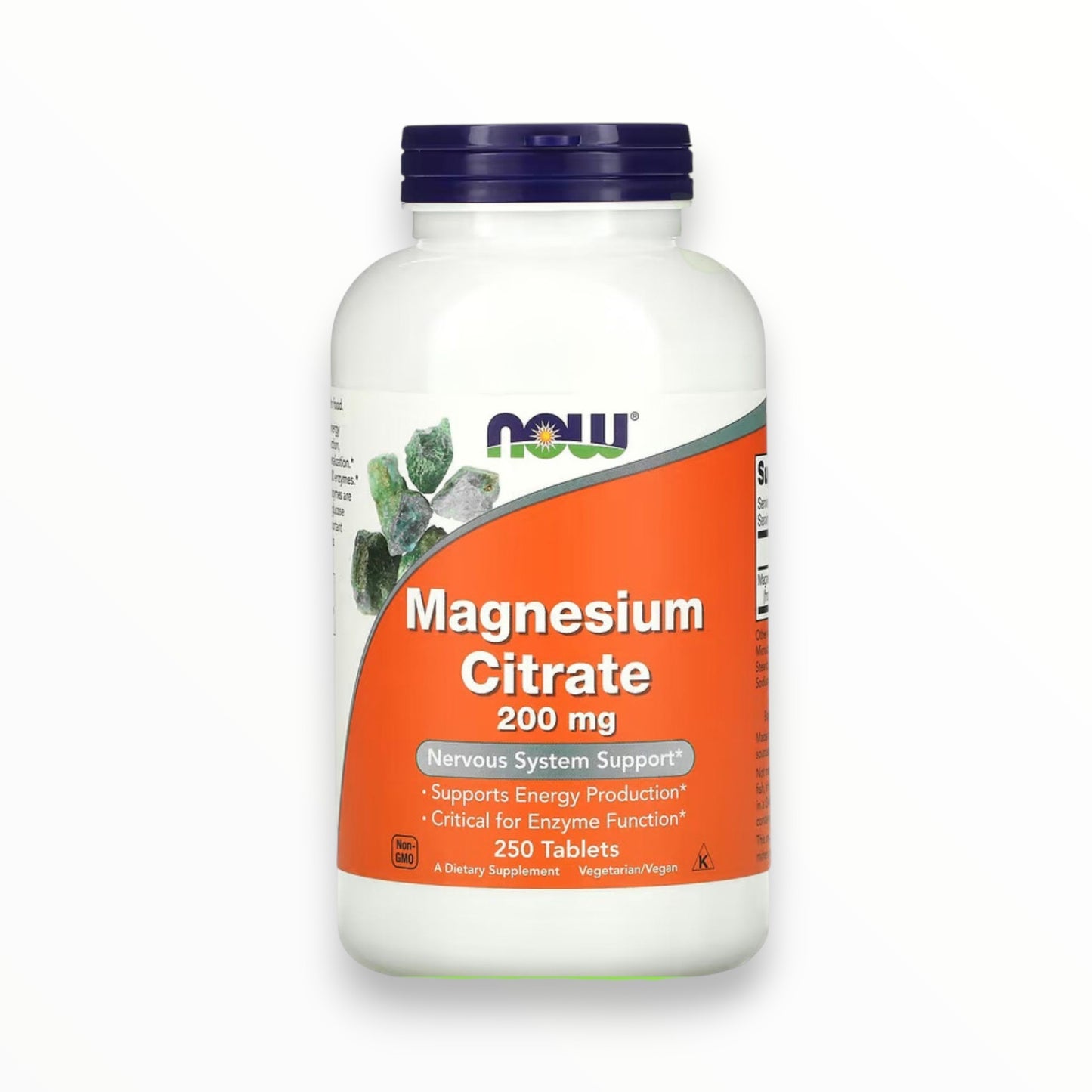 NOW Magnesium Citrate 200mg – Nervous System Support | 250 Tablets