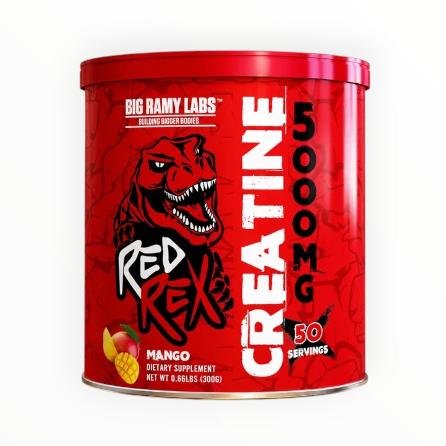 Big Ramy Labs Red Rex Creatine 5000 mg – Strength & Performance Support | Mango | 50 Servings