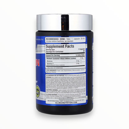 ALLMAX Melatonin 8HR – 8-Hour Sustained Release Sleep Support | 60 Vegan Capsules