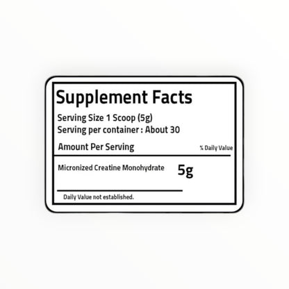 Pureganic Creatine Monohydrate 150g – 5g Creatine | 30 Servings | Unflavored