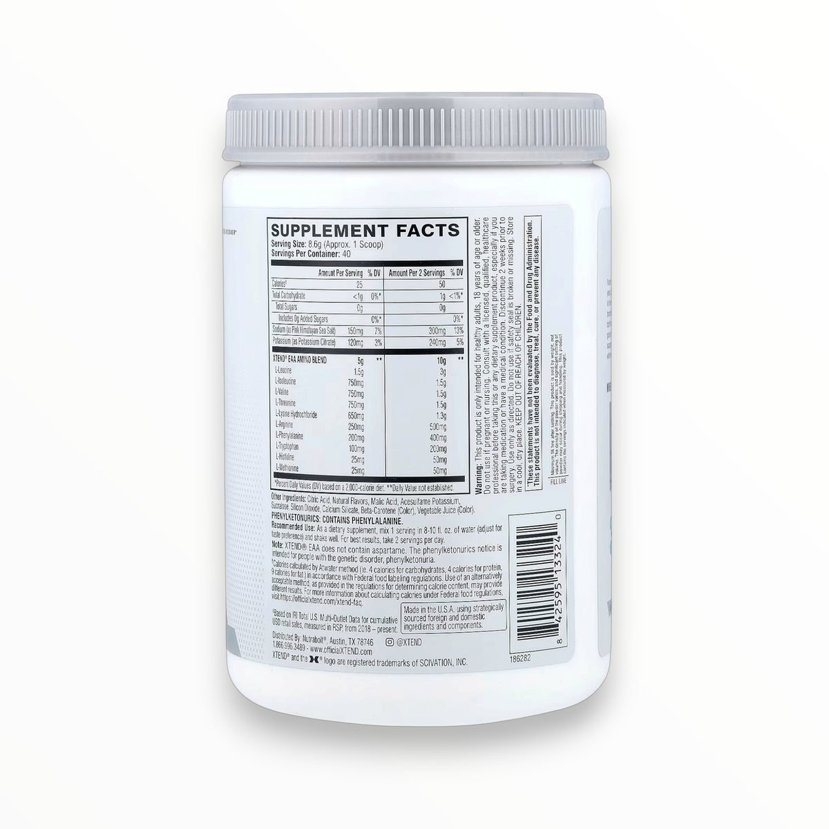 XTEND EAA Enhance + Recover – Essential Amino Acids, Muscle Recovery & Growth Support | Blood Orange | 40 Servings